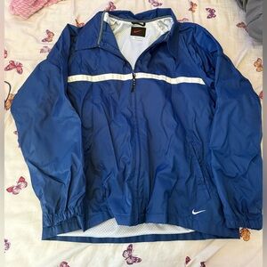 Nike White and Blue Vintage Windbreaker